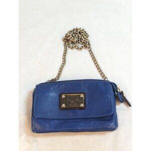 Valentina Blue‎ Italian Leather Italy Crossbody Shoulder Purse Bag